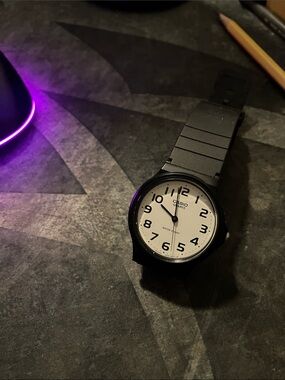 Casio Black and White Everyday Analog Watch